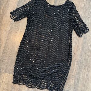 Dear’gles Elegant Black Lace Dress XL